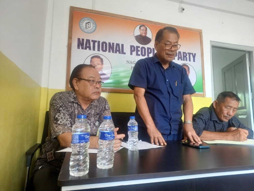 NPP, Nagaland State Unit, President, A Nyamnyei Konyak during the meeting held at the State Party Office, Dimapur on August 6.